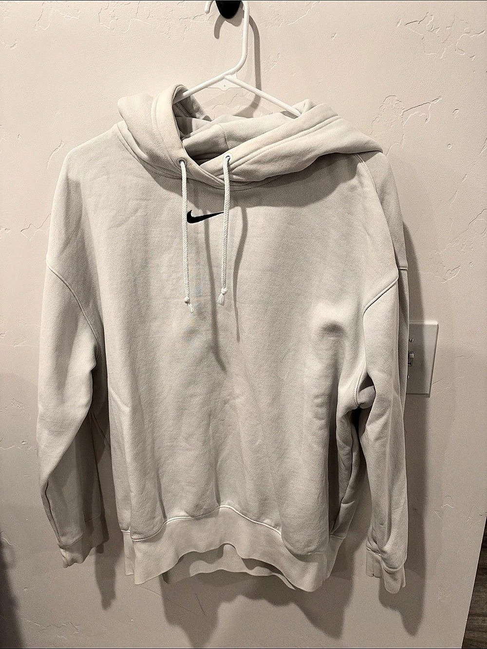 Center Swoosh oversized Hoodie White